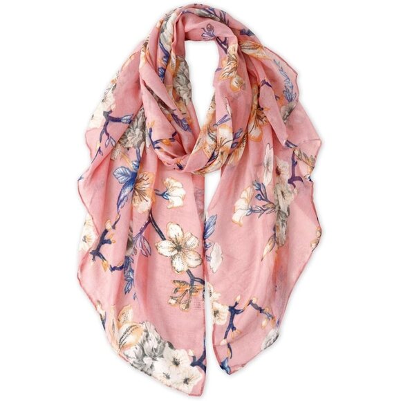 Other - Wome Pinkn Fashion Flowers Print Scarves Winter Head Shawl Cotton Wrap